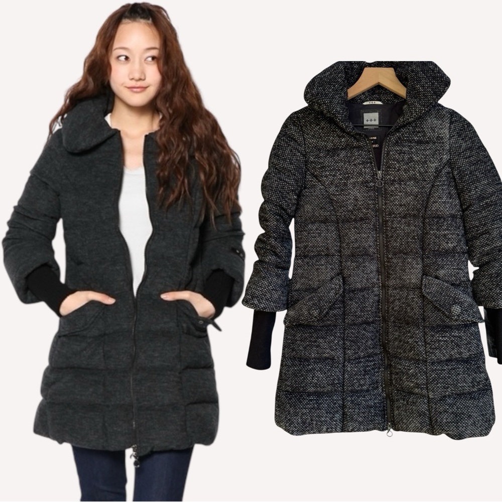 TATRAS Women's Gray Hooded Down Coat